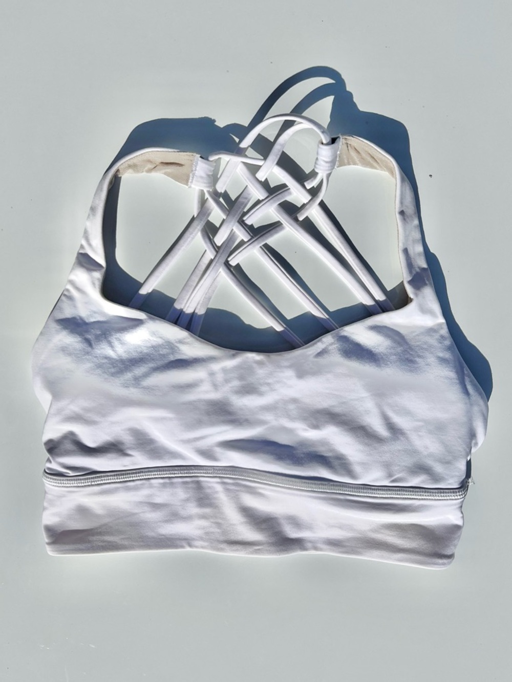 Lululemon Women's Sports Bra White Strappy Size 6